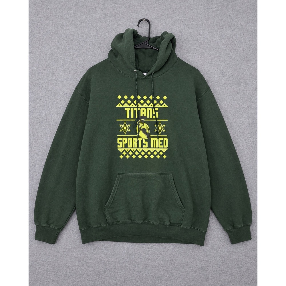 Champion Hoodie Mens Large Titans Sports Med Graphic Pullover Green Sweatshirt L